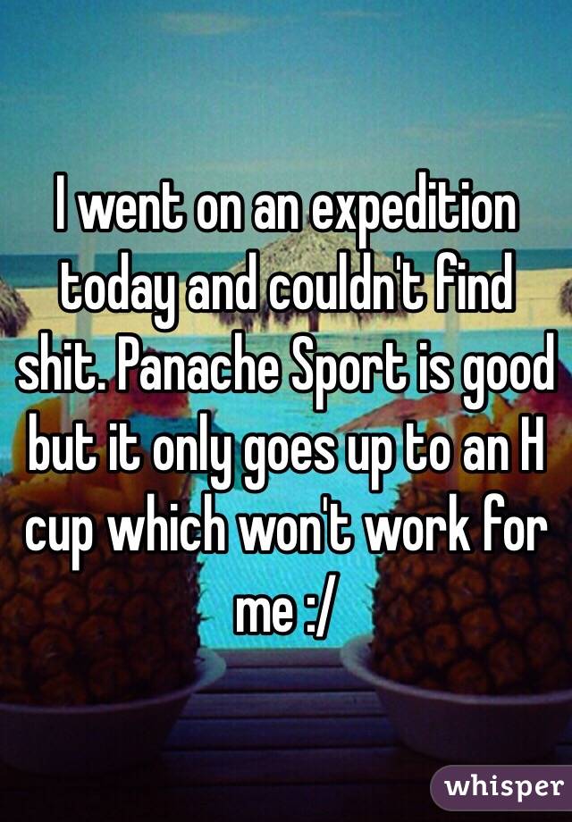 I went on an expedition today and couldn't find shit. Panache Sport is good but it only goes up to an H cup which won't work for me :/