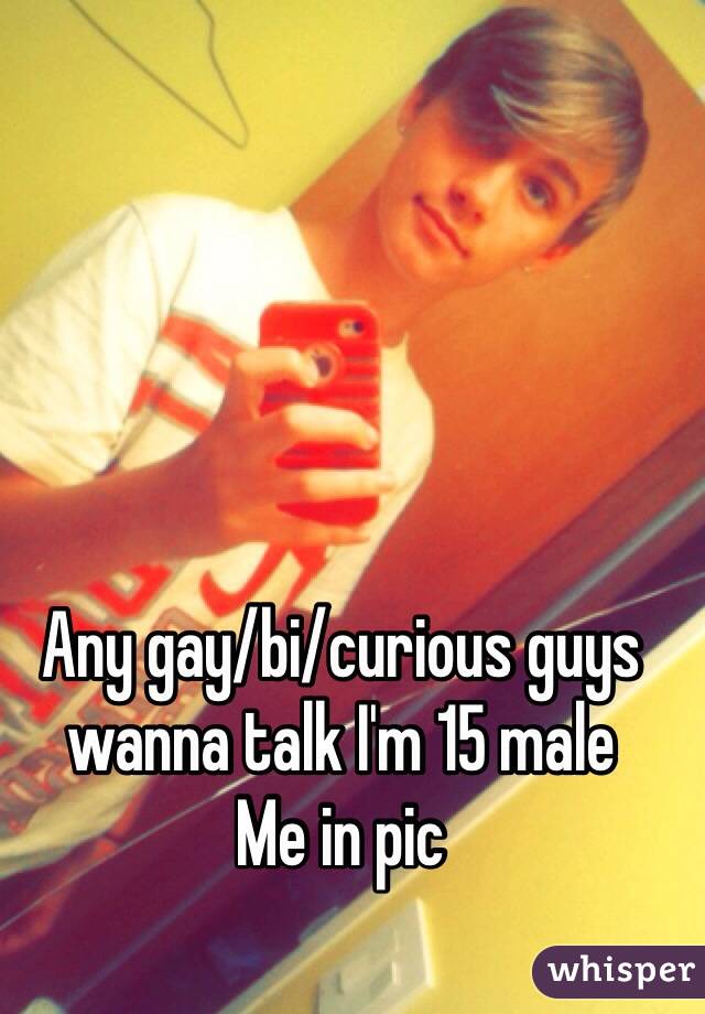 Any gay/bi/curious guys wanna talk I'm 15 male 
Me in pic 