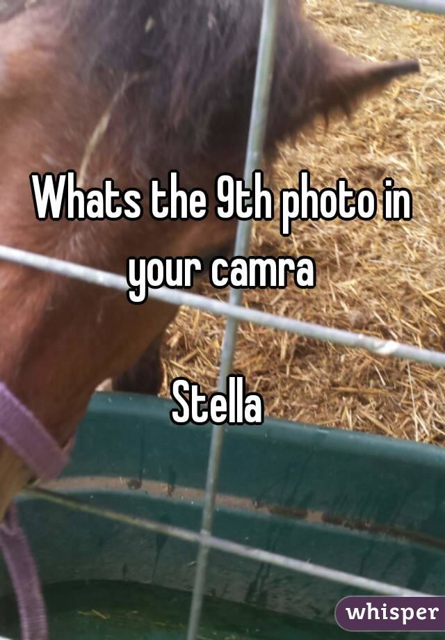 Whats the 9th photo in your camra 

Stella 