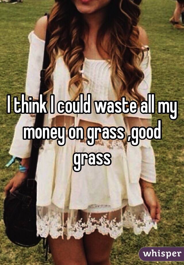 I think I could waste all my money on grass ,good grass