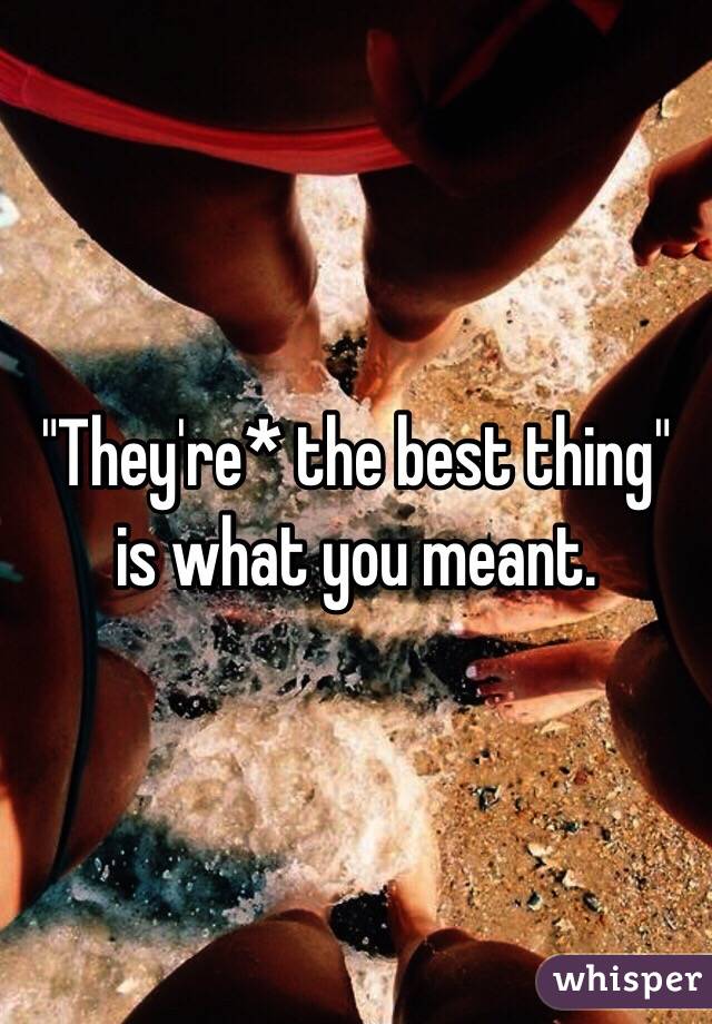 "They're* the best thing" is what you meant. 