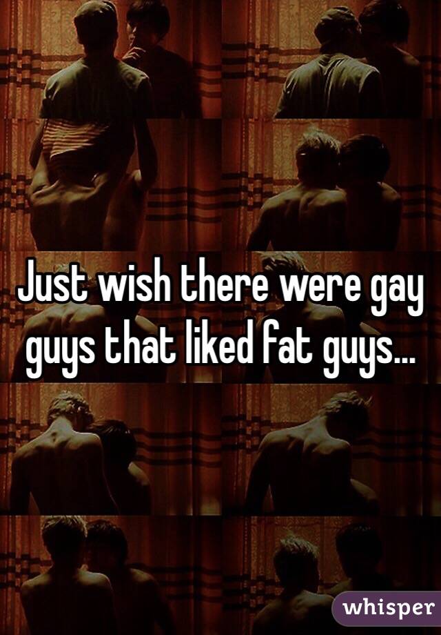 Just wish there were gay guys that liked fat guys...