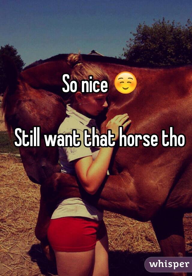 So nice ☺️ 

Still want that horse tho 