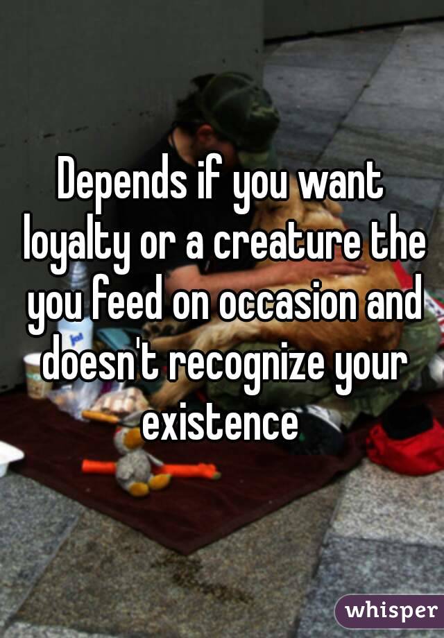 Depends if you want loyalty or a creature the you feed on occasion and doesn't recognize your existence 