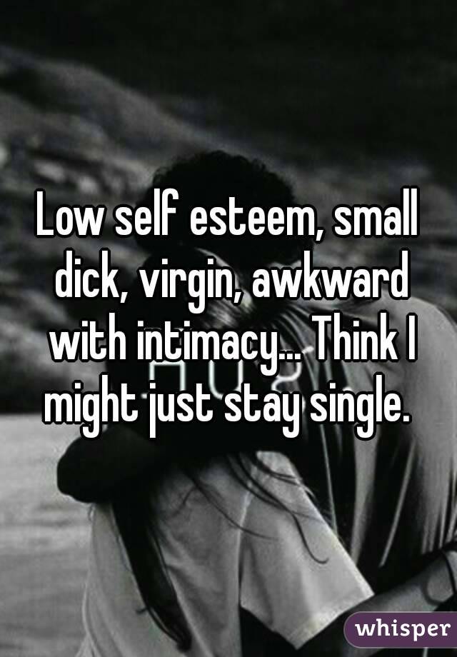 Low self esteem, small dick, virgin, awkward with intimacy... Think I might just stay single. 