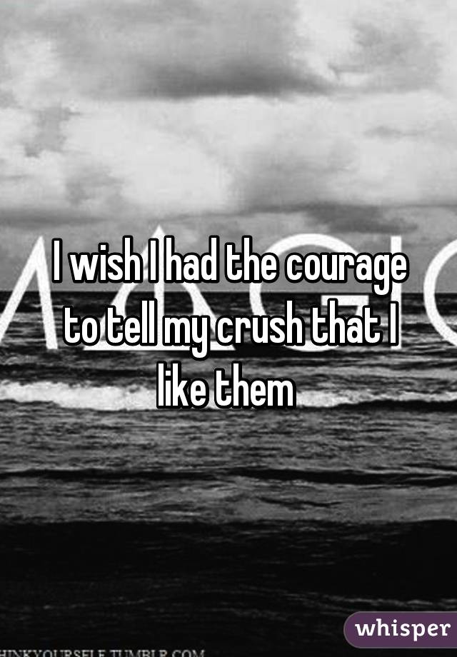 I wish I had the courage to tell my crush that I like them 