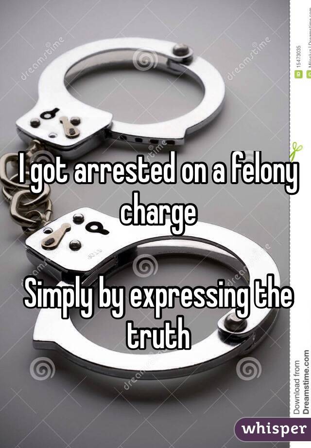 I got arrested on a felony charge

Simply by expressing the truth
