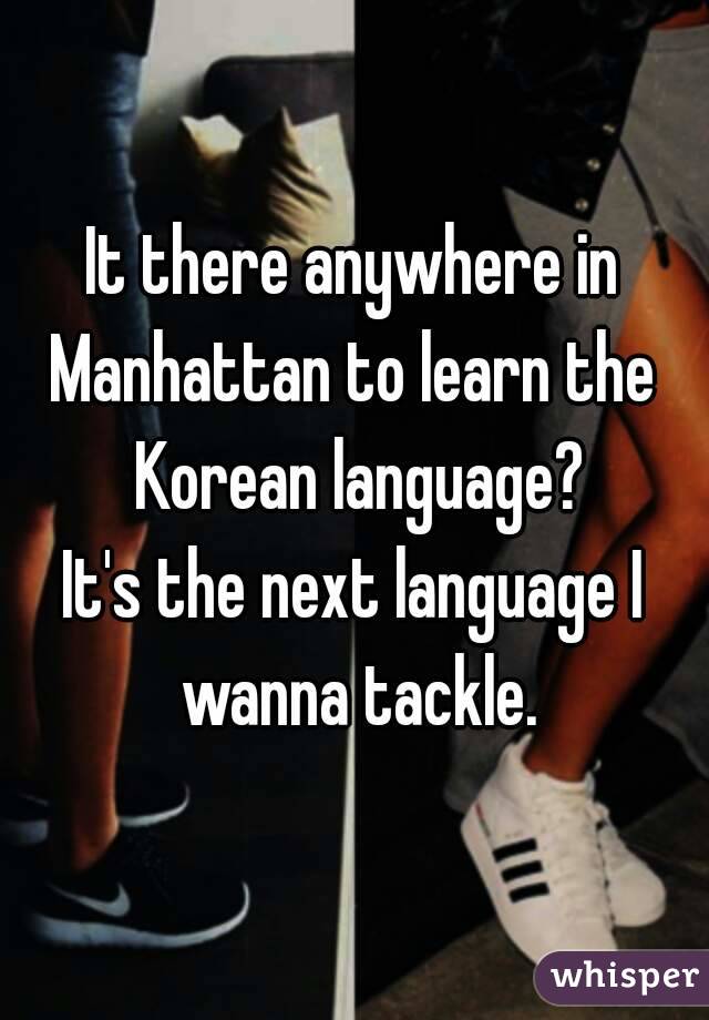 It there anywhere in Manhattan to learn the  Korean language?
It's the next language I wanna tackle.