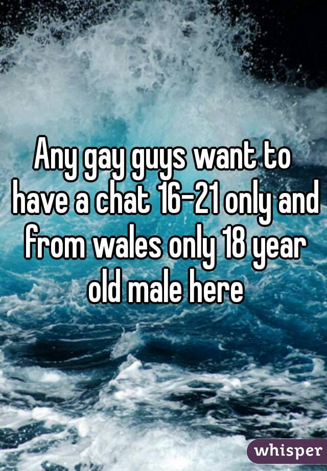 Any gay guys want to have a chat 16-21 only and from wales only 18 year old male here