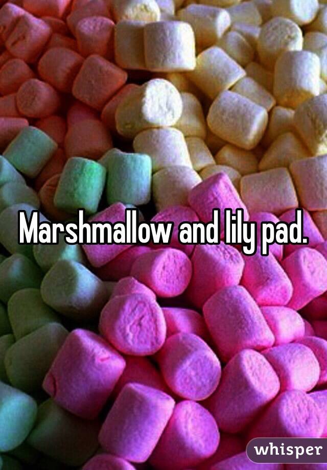 Marshmallow and lily pad. 