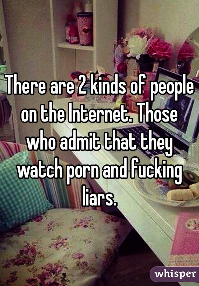 There are 2 kinds of people on the Internet. Those who admit that they watch porn and fucking liars.