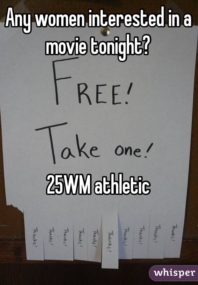 Any women interested in a movie tonight?




25WM athletic