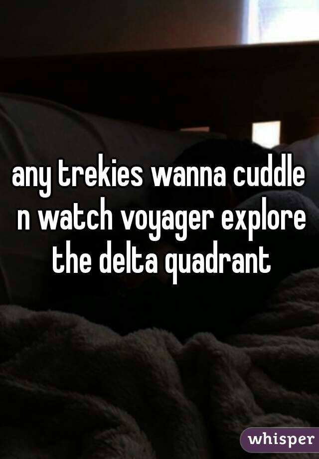 any trekies wanna cuddle n watch voyager explore the delta quadrant