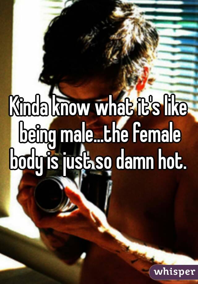Kinda know what it's like being male...the female body is just so damn hot. 