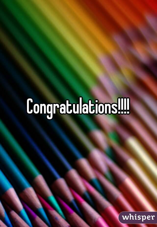 Congratulations!!!!