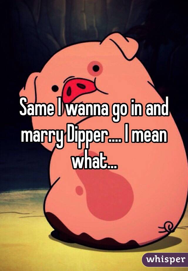 Same I wanna go in and marry Dipper.... I mean what...