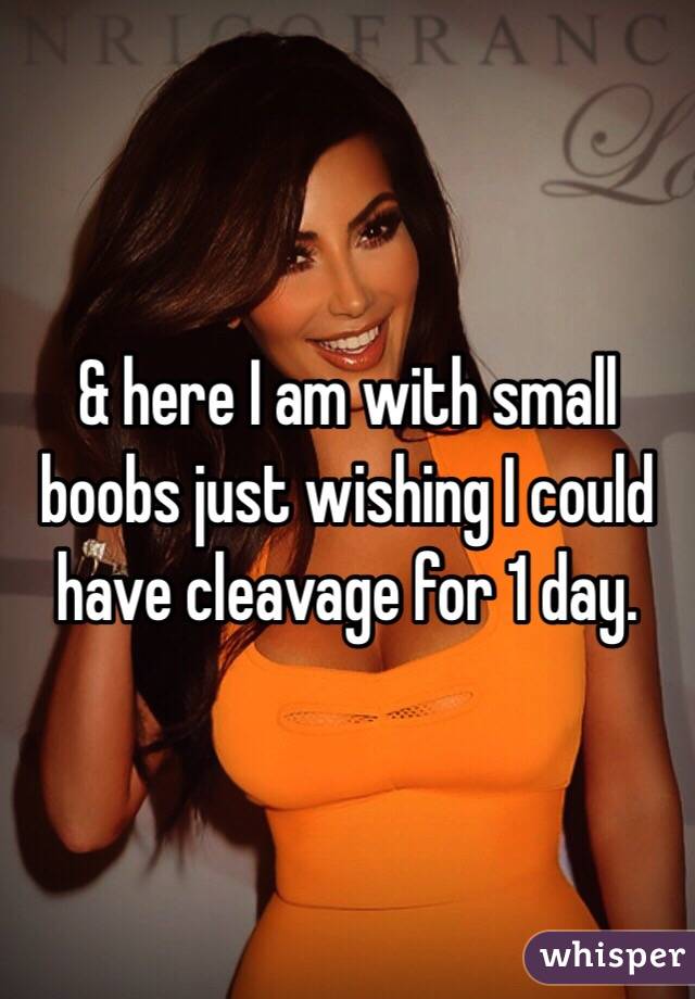 & here I am with small boobs just wishing I could have cleavage for 1 day. 