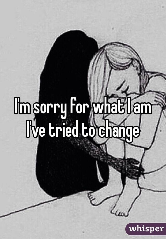 I'm sorry for what I am I've tried to change