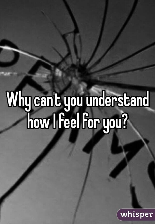 Why can't you understand how I feel for you?