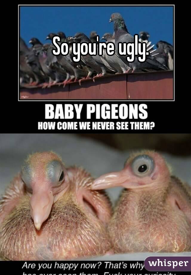 So you're ugly.