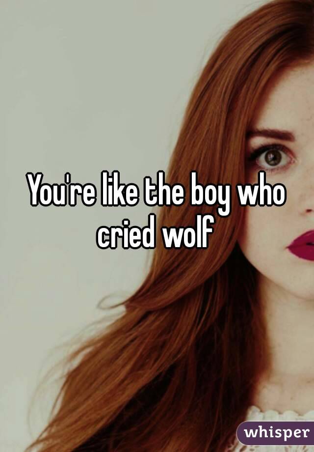 You're like the boy who cried wolf 