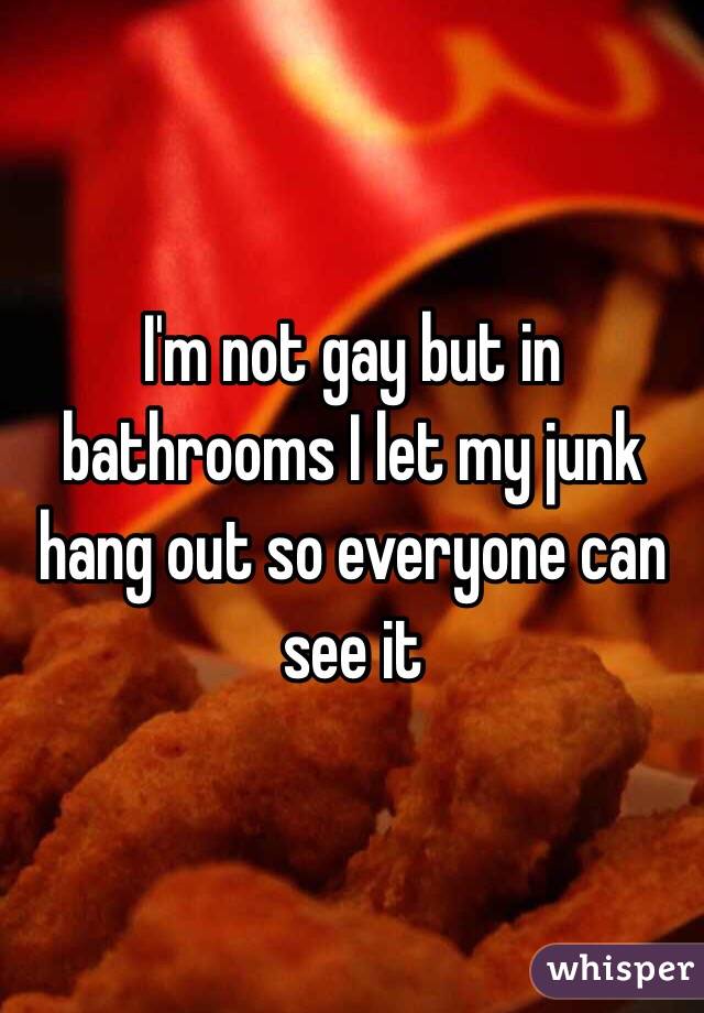 I'm not gay but in bathrooms I let my junk hang out so everyone can see it 