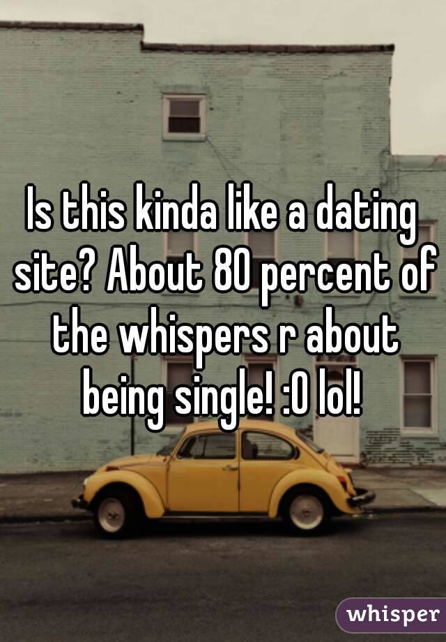 Is this kinda like a dating site? About 80 percent of the whispers r about being single! :O lol! 