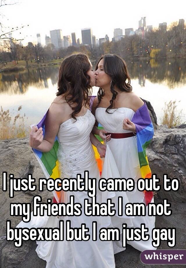 I just recently came out to my friends that I am not bysexual but I am just gay