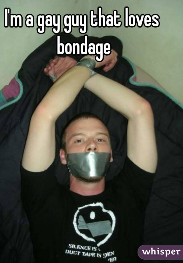 I'm a gay guy that loves bondage
