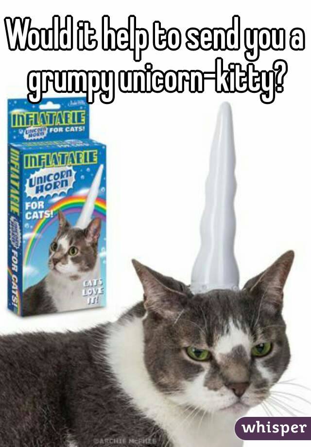 Would it help to send you a grumpy unicorn-kitty?