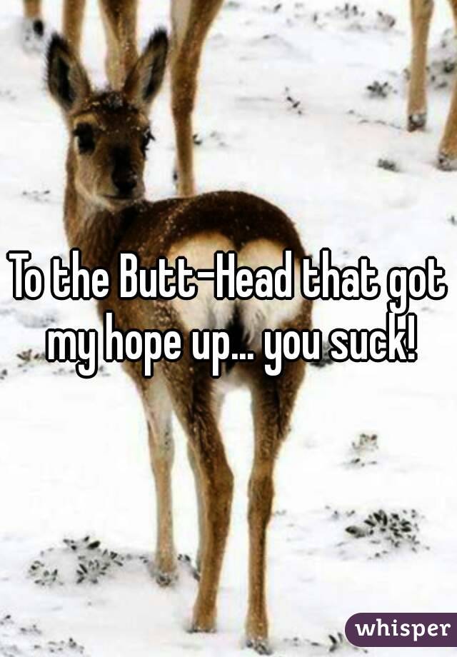 To the Butt-Head that got my hope up... you suck!