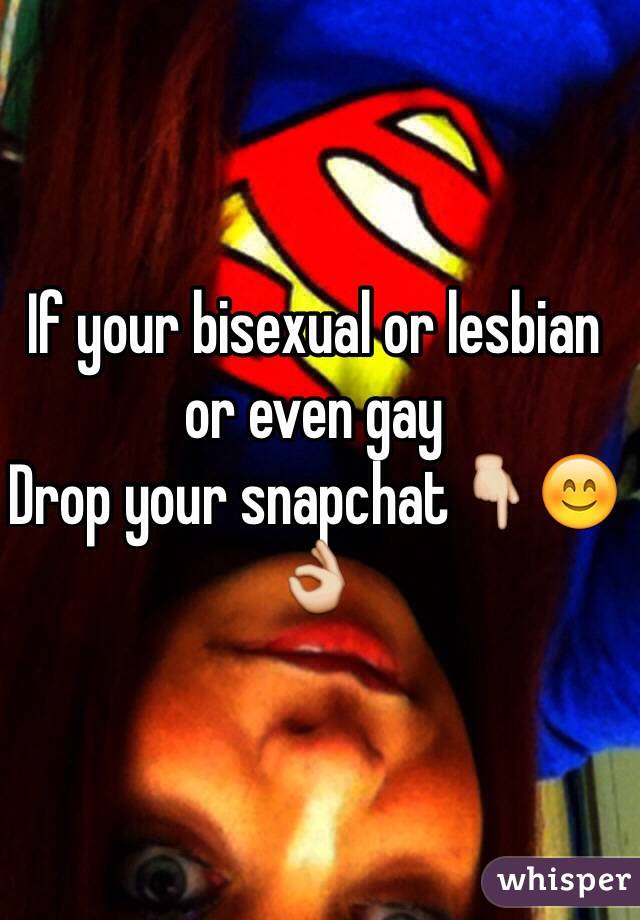 If your bisexual or lesbian or even gay
Drop your snapchat👇😊👌