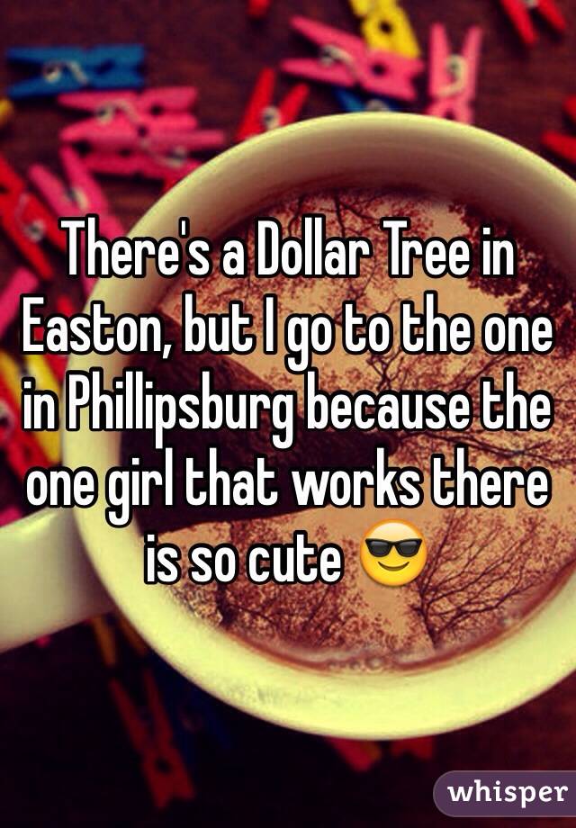 There's a Dollar Tree in Easton, but I go to the one in Phillipsburg because the one girl that works there is so cute 😎