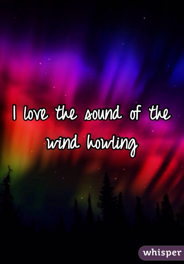 I love the sound of the wind howling 