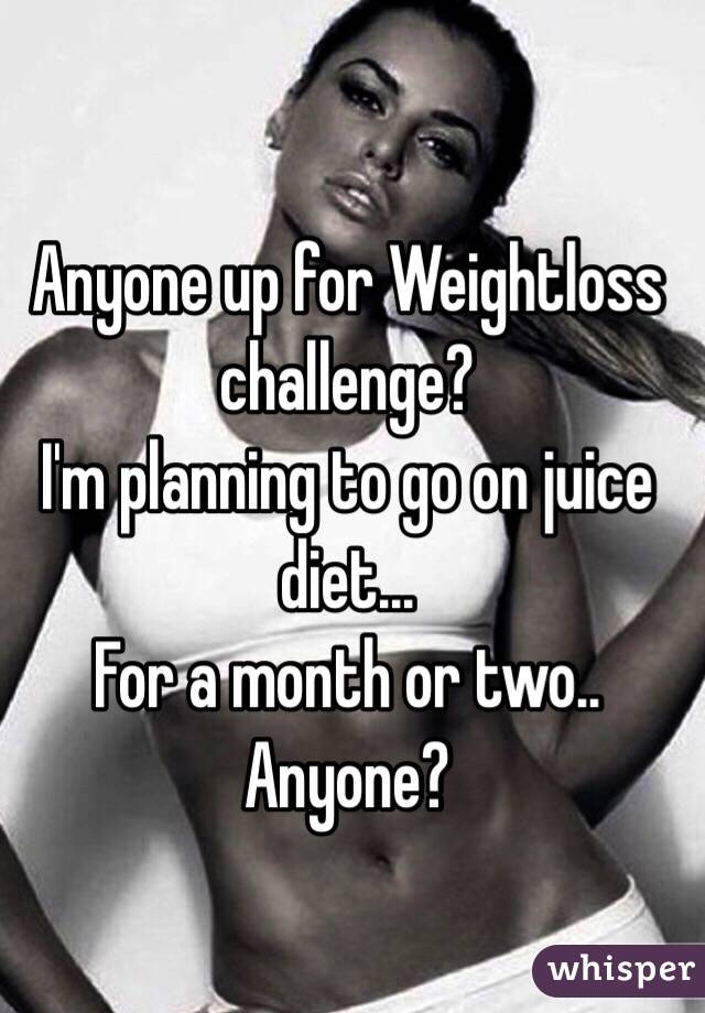 Anyone up for Weightloss challenge?
I'm planning to go on juice diet...
For a month or two..
Anyone?