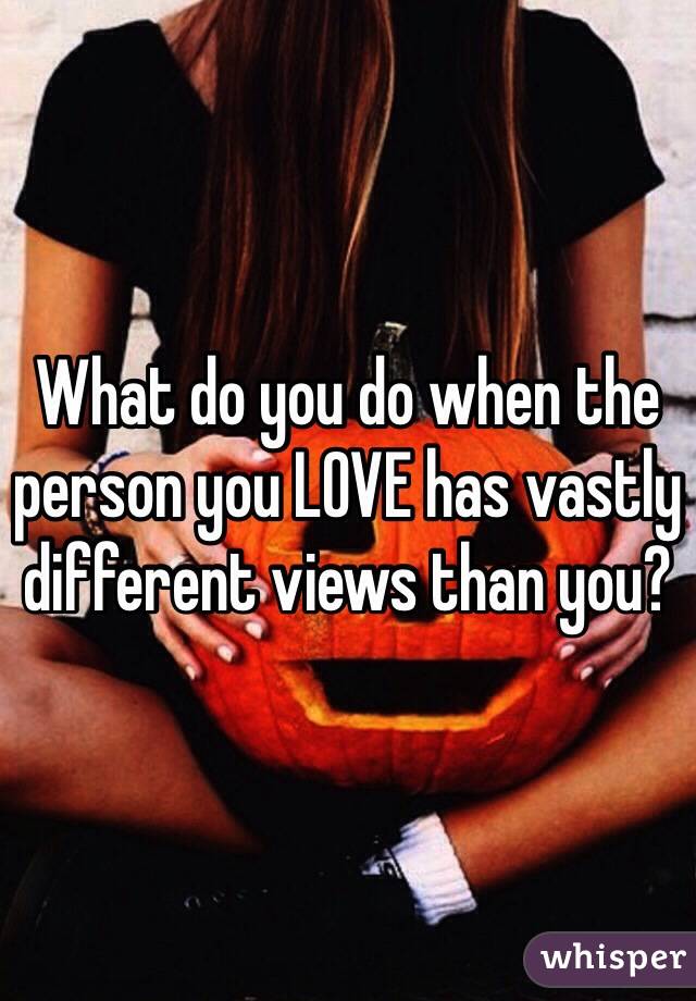 What do you do when the person you LOVE has vastly different views than you?