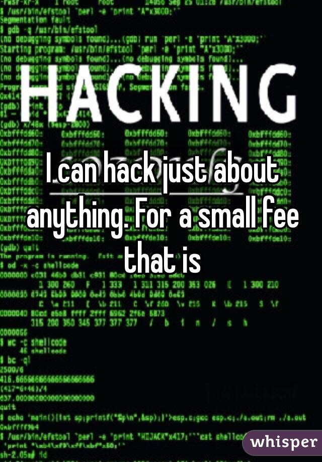 I can hack just about anything. For a small fee that is 