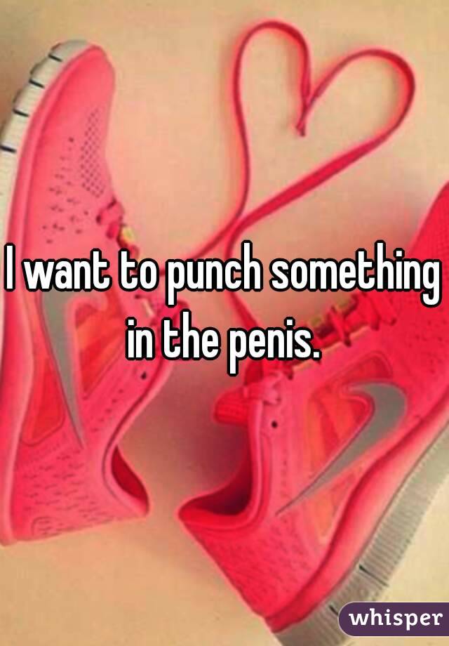 I want to punch something in the penis. 