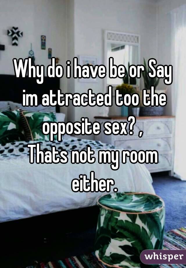 Why do i have be or Say im attracted too the opposite sex? , 
Thats not my room either.