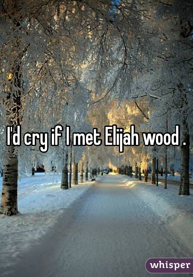 I'd cry if I met Elijah wood .