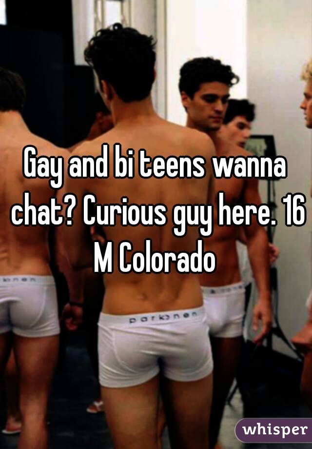 Gay and bi teens wanna chat? Curious guy here. 16 M Colorado 