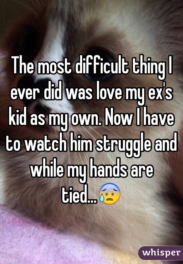 The most difficult thing I ever did was love my ex's kid as my own. Now I have to watch him struggle and while my hands are tied...😰