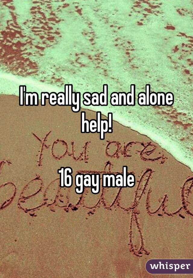 I'm really sad and alone help!

16 gay male