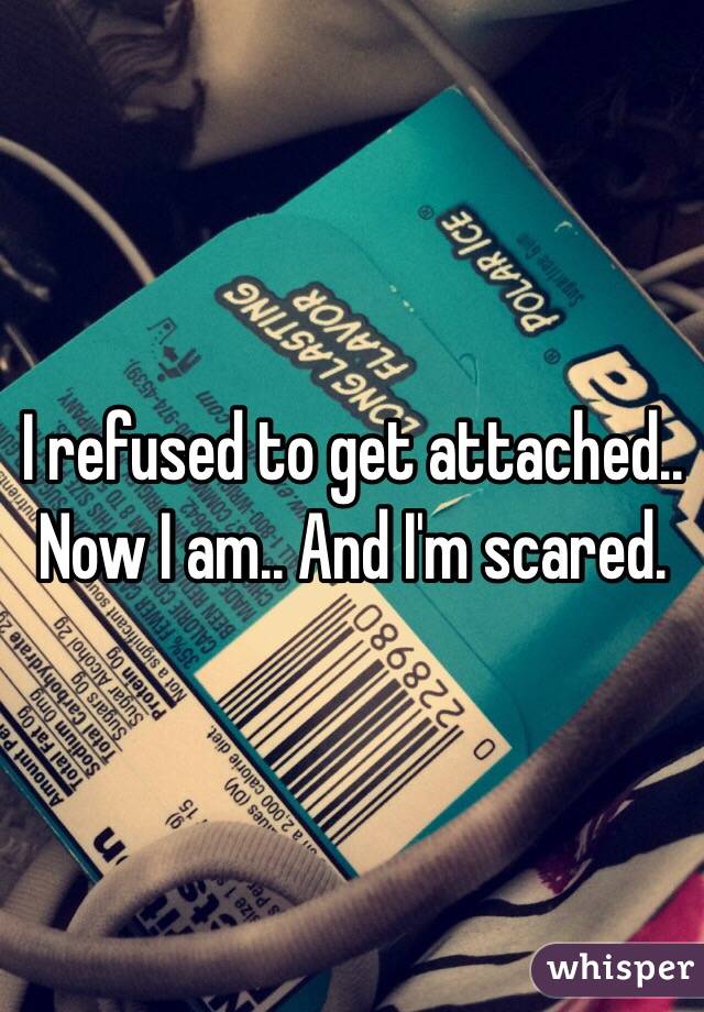 I refused to get attached.. Now I am.. And I'm scared. 