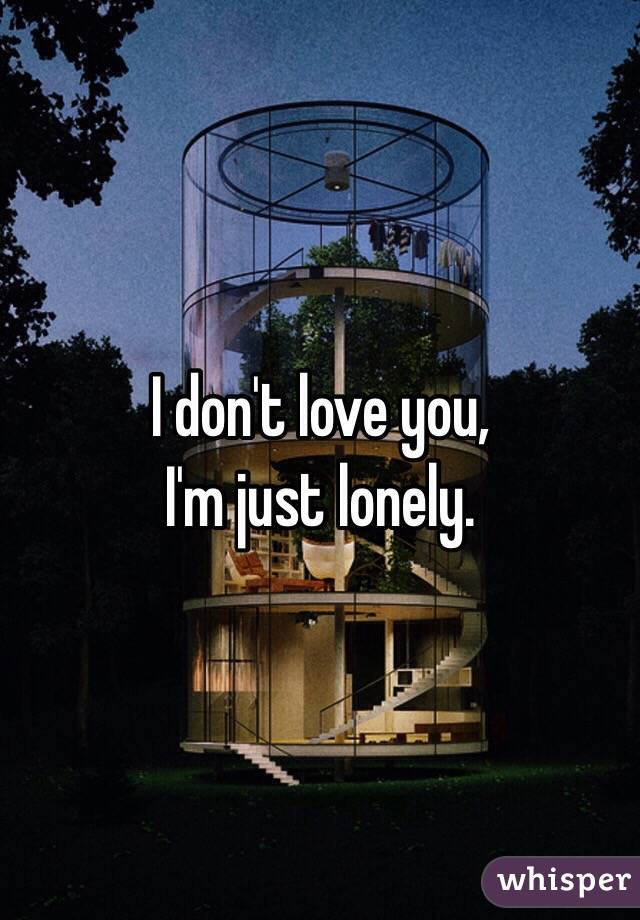 I don't love you, 
I'm just lonely. 
