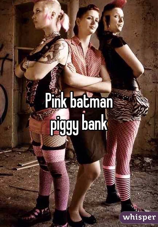 Pink batman 
piggy bank