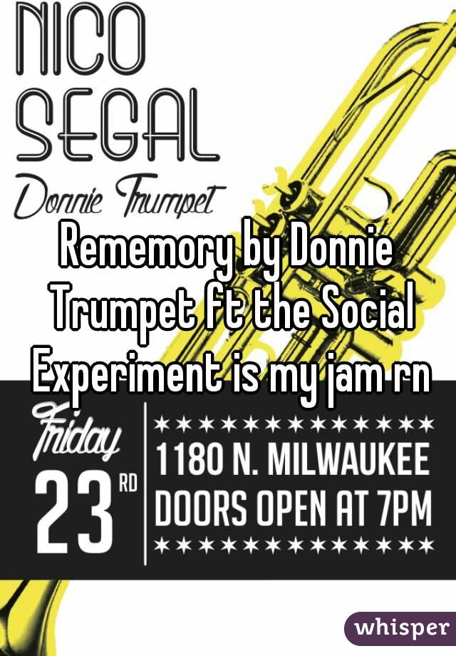 Rememory by Donnie Trumpet ft the Social Experiment is my jam rn