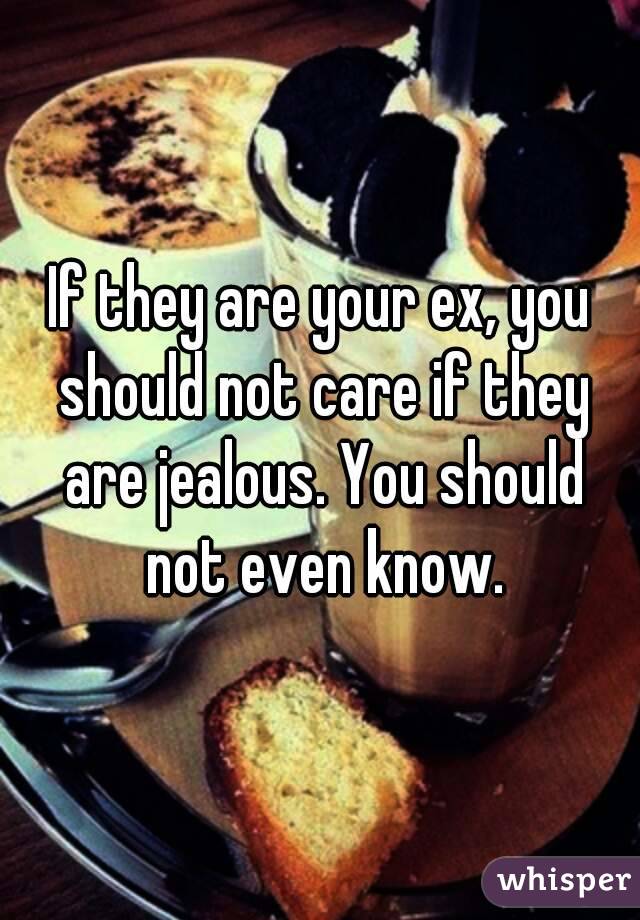 If they are your ex, you should not care if they are jealous. You should not even know.