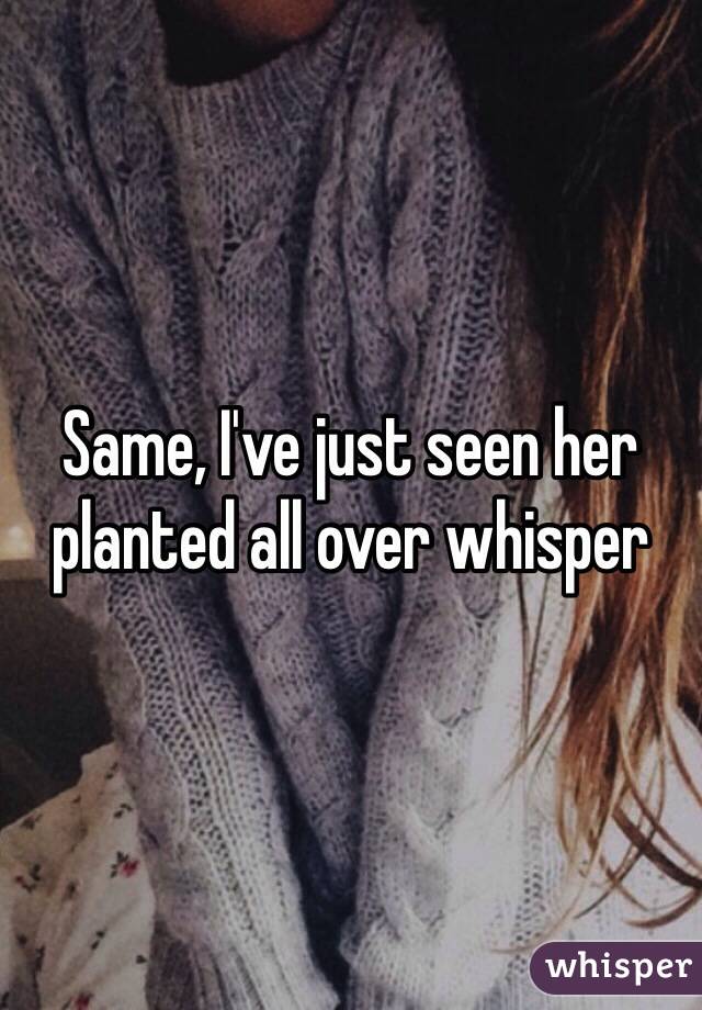 Same, I've just seen her planted all over whisper