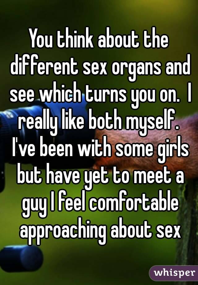 You think about the different sex organs and see which turns you on.  I really like both myself.  I've been with some girls but have yet to meet a guy I feel comfortable approaching about sex